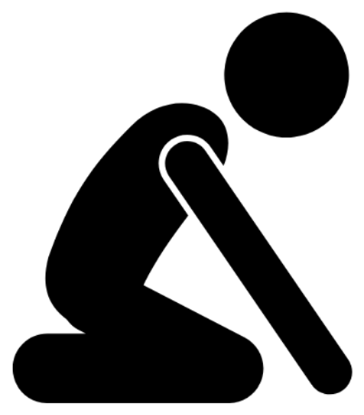 a person kneeling